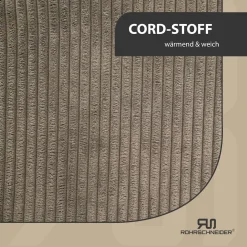 Rohrschneider Tierbett Cordstoff breit Gr. 1 taupe + faltbarer Reisenapf
