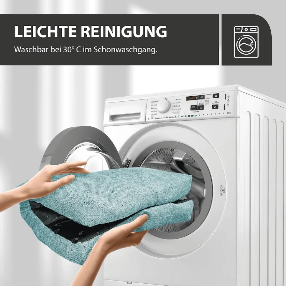 Rohrschneider Tierkissen Gr.3 Posterstoff Türkis + faltbarer Reisenapf