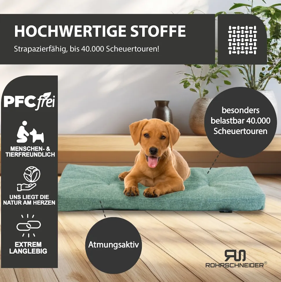 Rohrschneider Tierkissen Gr. 2 Polsterstoff Türkis + faltbarer Reisenapf