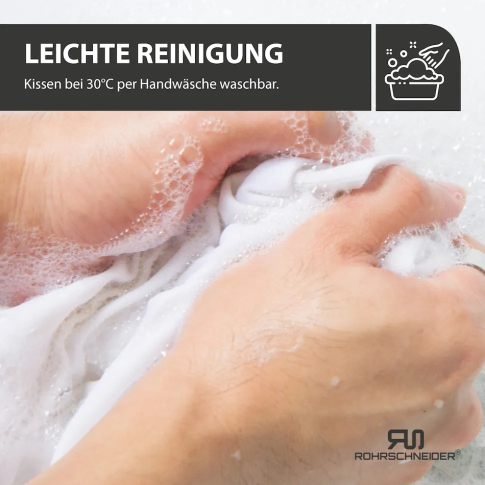 Rohrschneider Wandmulde geflammt+ Kissen mit Füllung Cord breit taupe