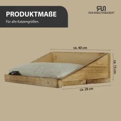 Rohrschneider Wandmulde geflammt+ Kissen mit Füllung Cord breit taupe