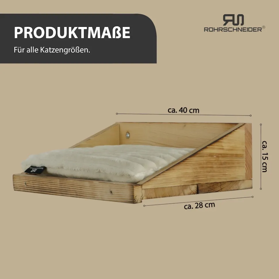 Rohrschneider Wandmulde geflammt+ Kissen mit Füllung Cord Deluxe beige