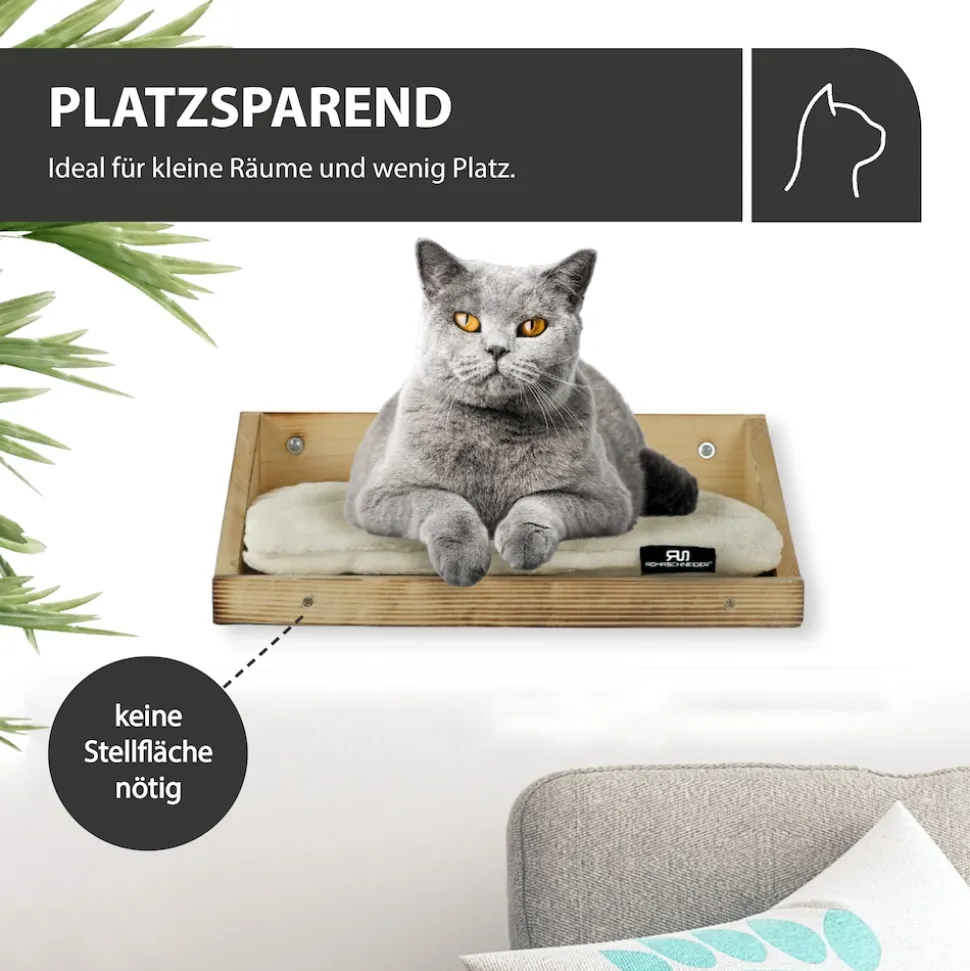 Rohrschneider Wandmulde geflammt+ Kissen mit Füllung Cord Deluxe beige