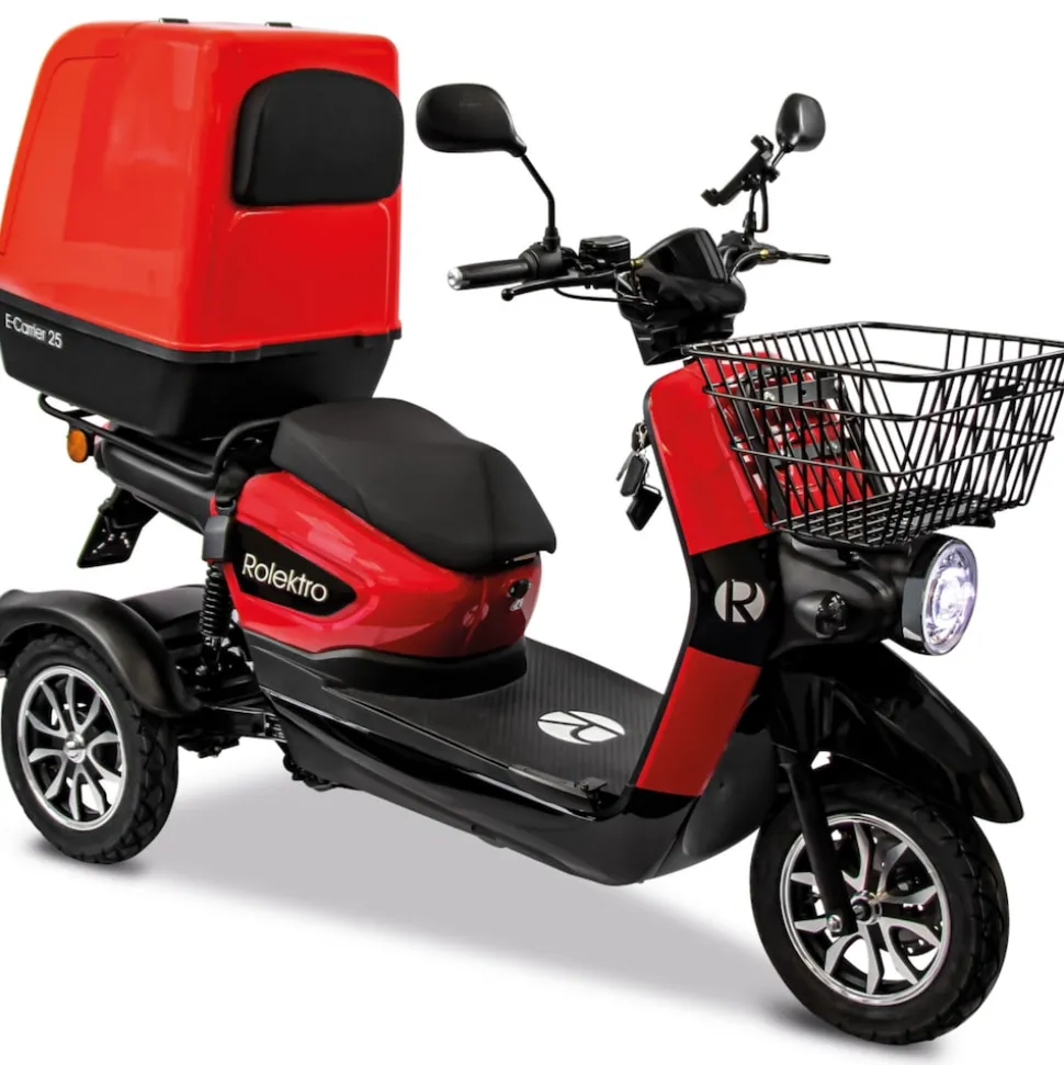 Rolektro, E-Carrier 25 V.3 Lithium, Rot, mit XXL-Koffer, 60V-32,5Ah Akku, 1000 Watt