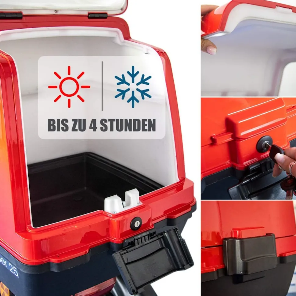 Rolektro, E-Carrier 25 V.3 Lithium, Rot, mit XXL-Koffer, 60V-32,5Ah Akku, 1000 Watt