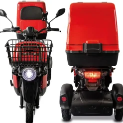Rolektro, E-Carrier 25 V.3 Lithium, Rot, mit XXL-Koffer, 60V-32,5Ah Akku, 1000 Watt