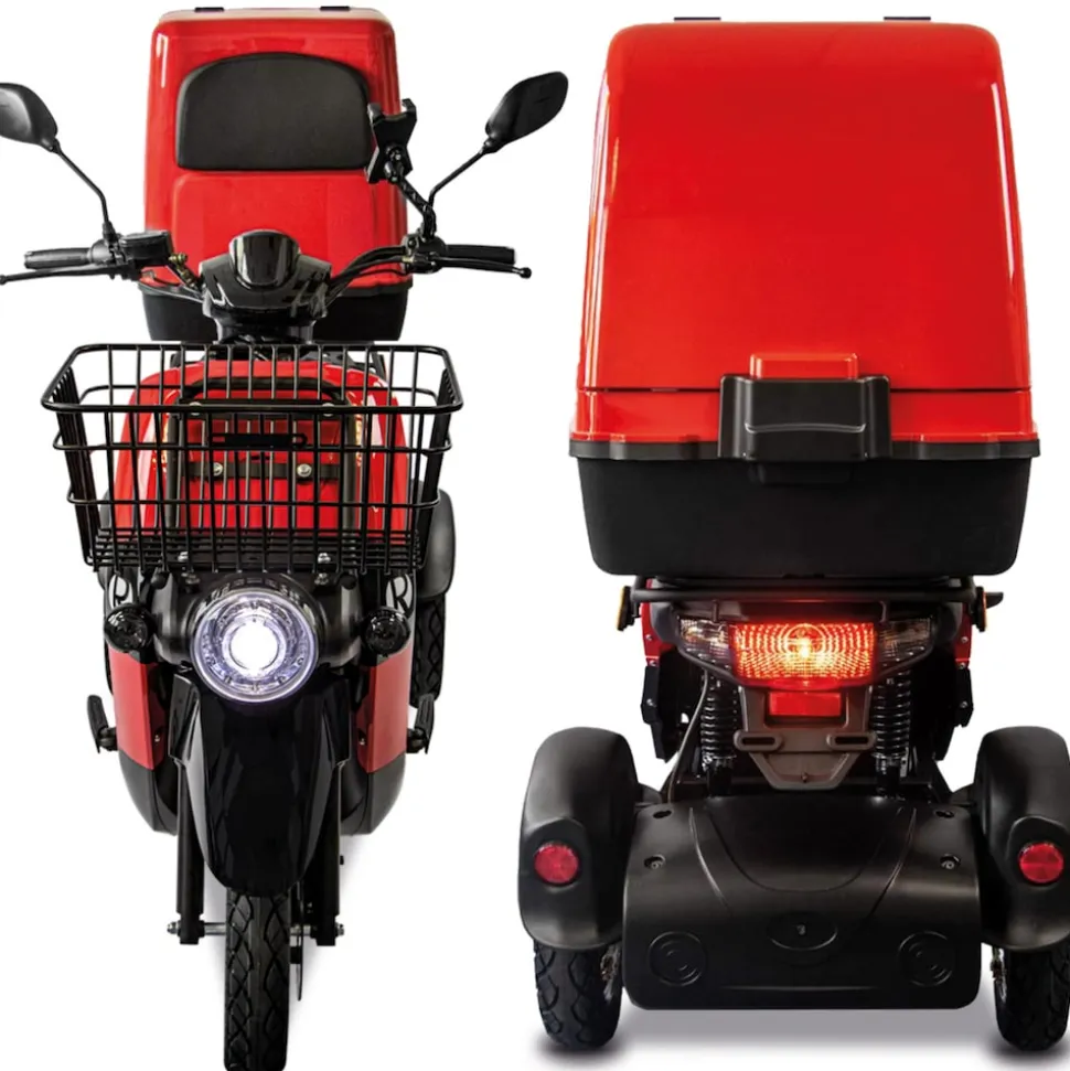 Rolektro, E-Carrier 25 V.3 Lithium, Rot, mit XXL-Koffer, 60V-32,5Ah Akku, 1000 Watt