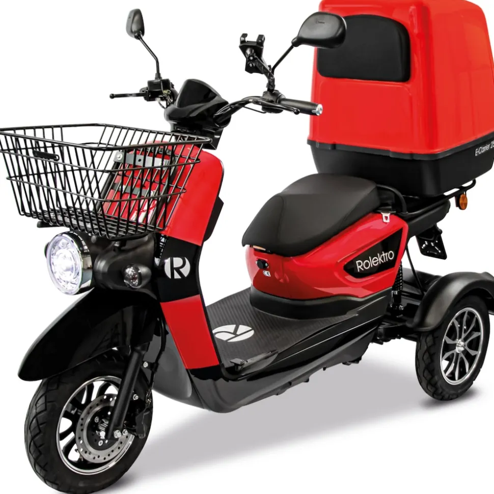 Rolektro, E-Carrier 25 V.3 Lithium, Rot, mit XXL-Koffer, 60V-32,5Ah Akku, 1000 Watt