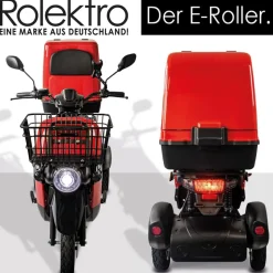 Rolektro, E-Carrier 25 V.3 Lithium, Rot, mit XXL-Koffer, 60V-32,5Ah Akku, 1000 Watt