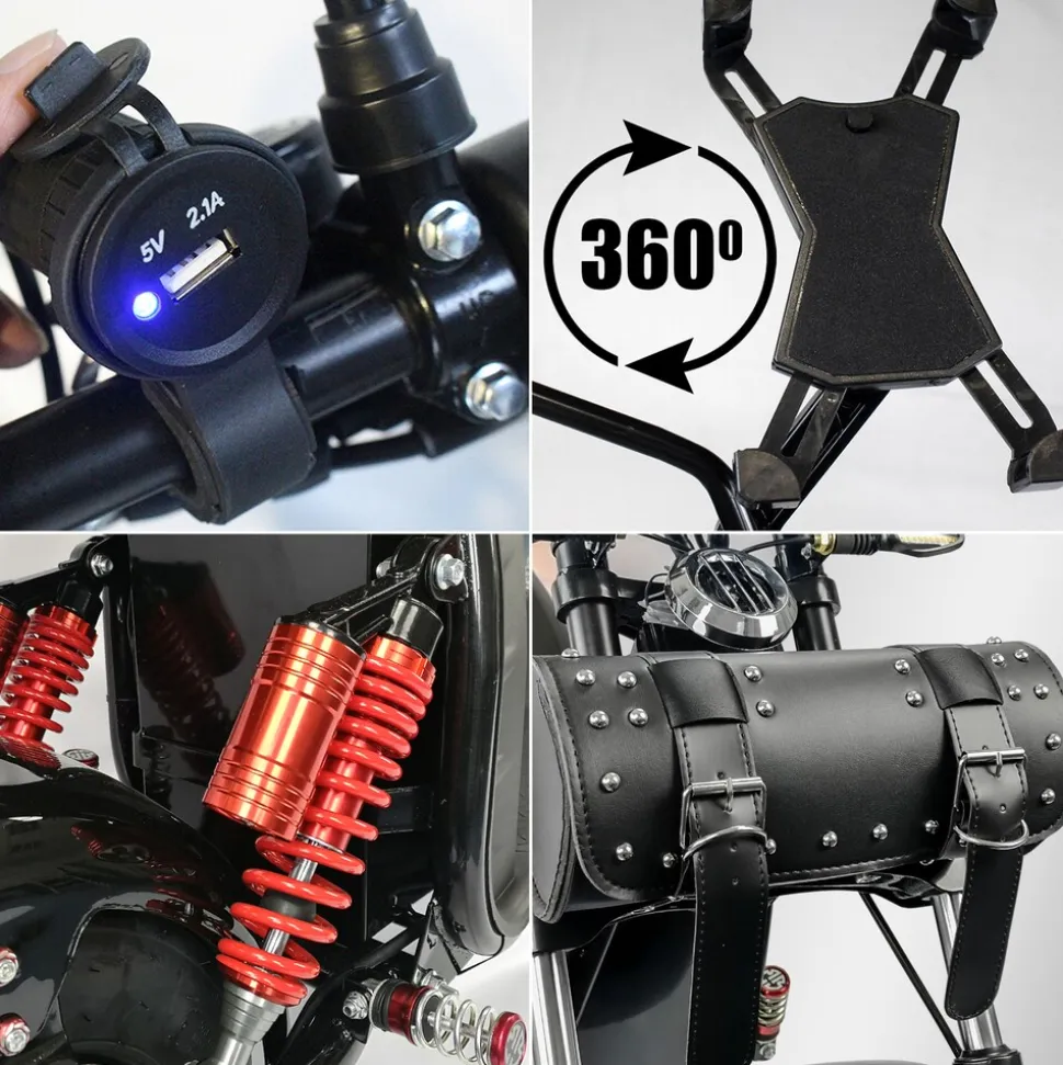 Rolektro Elektroroller E-Chopper 45 km/h mit zwei Akkus