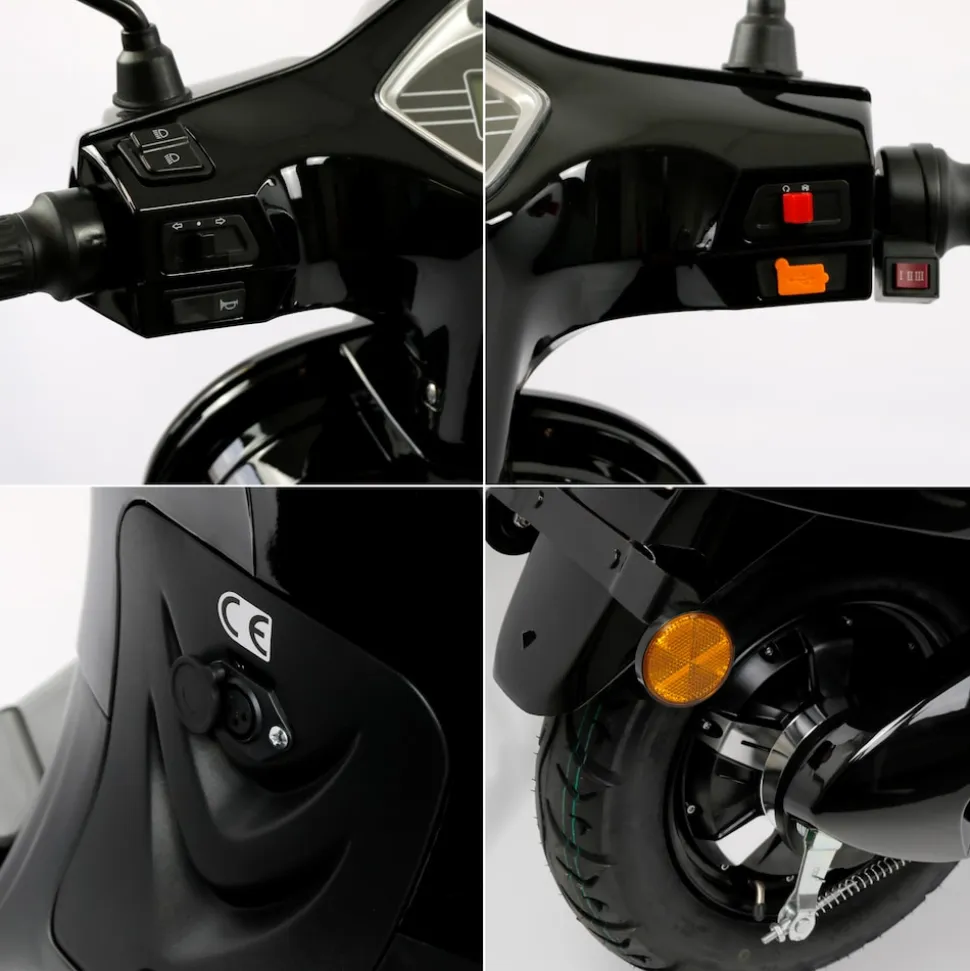 Rolektro, Retro 45 E-Roller, Lithium, V.2021, Schwarz, 60V-27,5Ah Akku, 2000 Watt