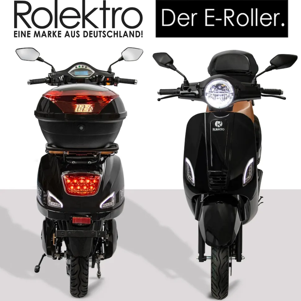 Rolektro, Retro 45 E-Roller, Lithium, V.2021, Schwarz, 60V-27,5Ah Akku, 2000 Watt
