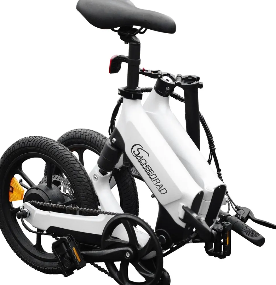 SachsenRAD E-Faltrad F12 Klapprad Ebike Elektrofahrrad Titansilber 16 Zoll