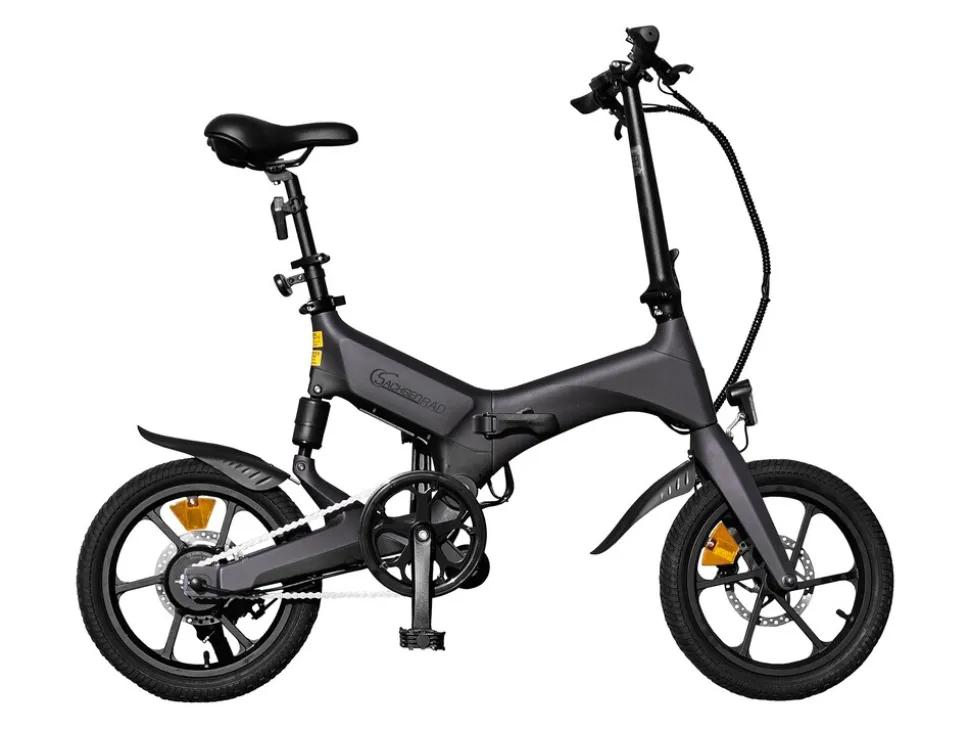 SachsenRAD E-Faltrad F12 Klapprad Ebike Elektrofahrrad Space Grau 16 Zoll