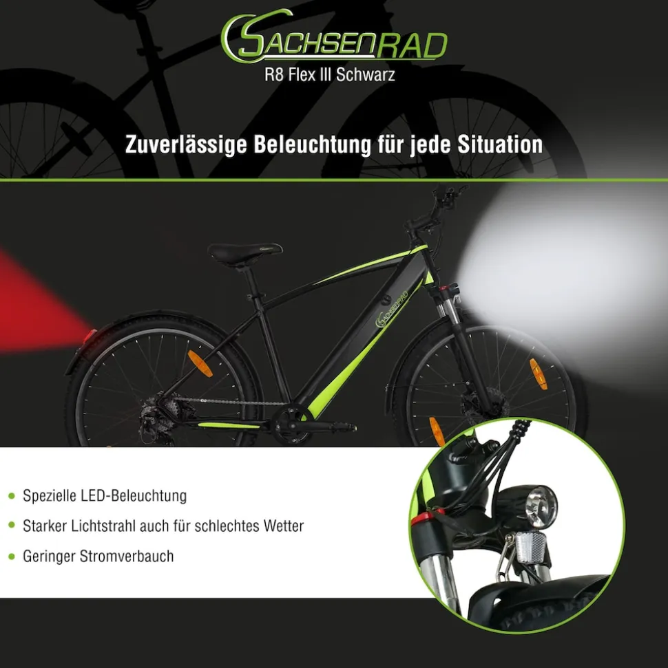 SachsenRAD E-Racing Mountain Bike R8 Flex III für On- und Offroad dunkelgrau 27.5 Zoll