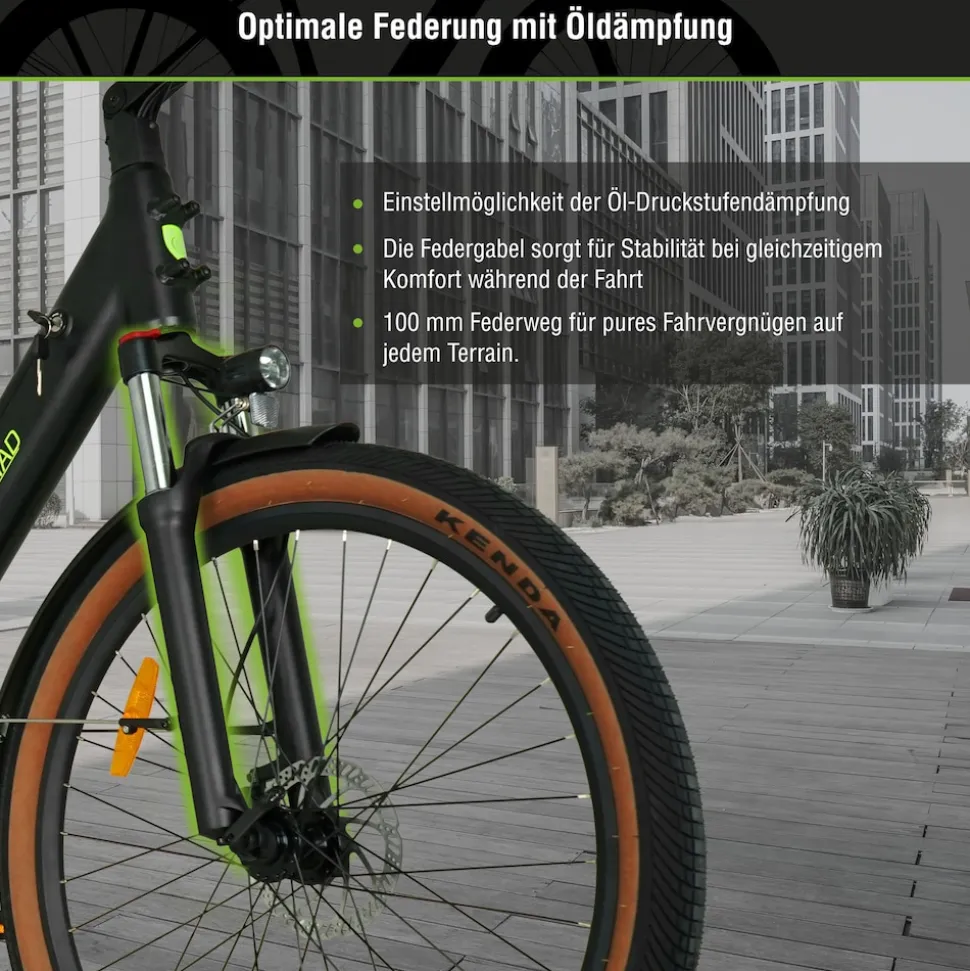 SachsenRAD E-SUV CityBike C5 Centro mit Diebstahlsicherung schwarz