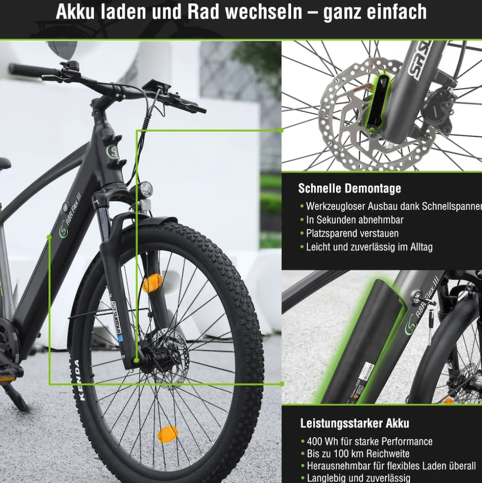 SachsenRAD E-Trekking Bike R8R Flex III für On- und Offroad schwarz