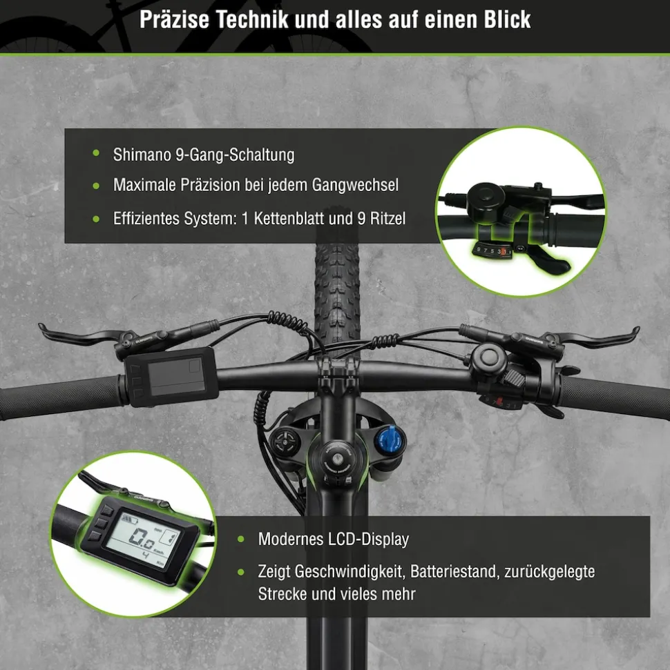 SachsenRAD E-Trekking MTB R8T Flex III für Touren, On- und Offroad schwarz