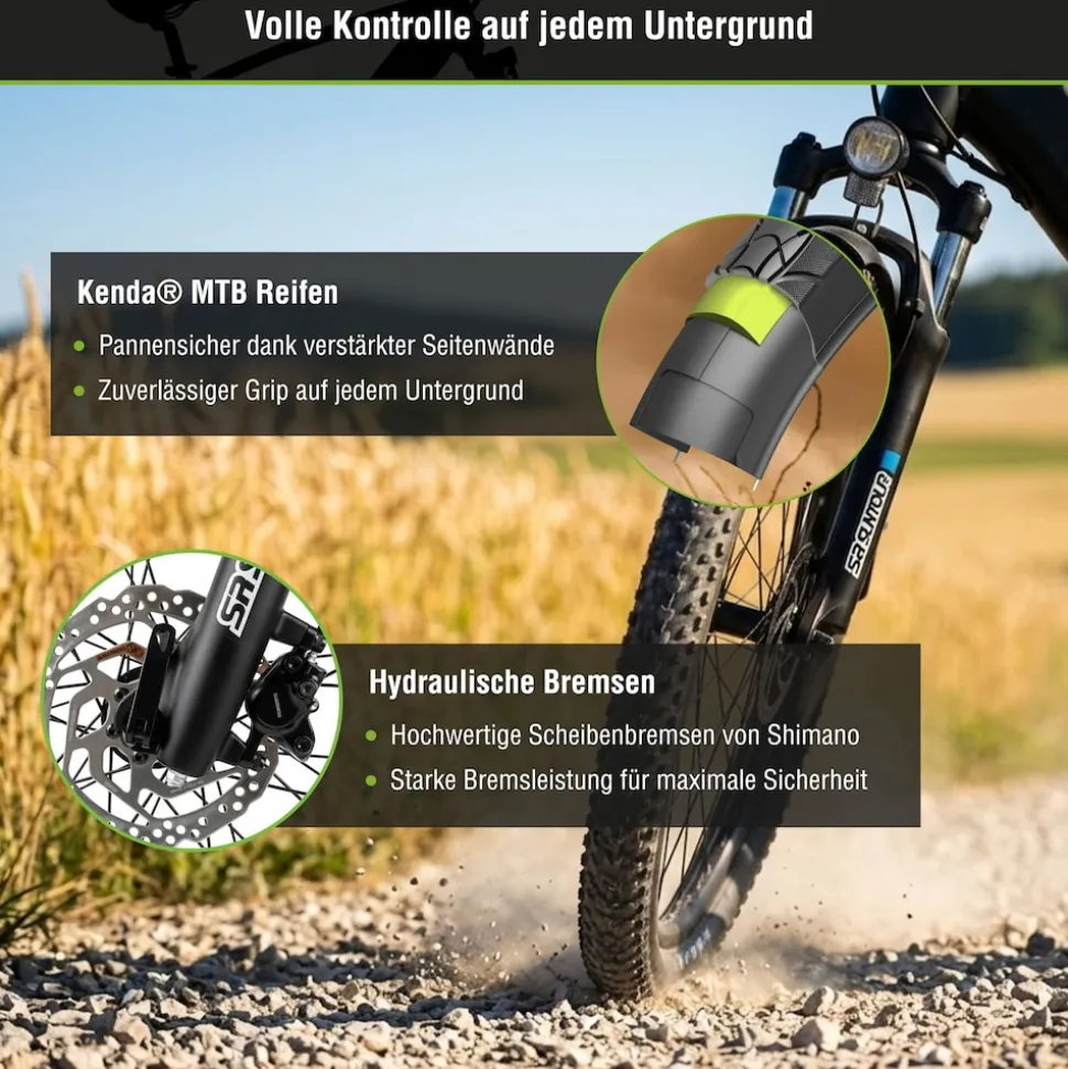 SachsenRAD E-Trekking MTB R8T Flex III für Touren, On- und Offroad schwarz