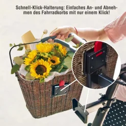 SachsenRAD Lenkerkorb mit Tragegriff, genialeSchnell-Klick-Halterung, abnehmbar