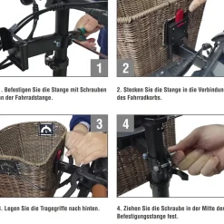 SachsenRAD Lenkerkorb mit Tragegriff, genialeSchnell-Klick-Halterung, abnehmbar
