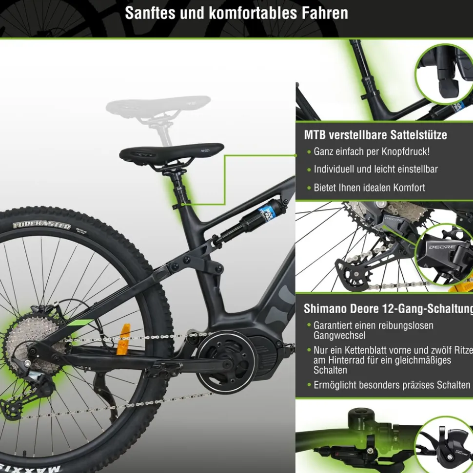 SachsenRAD M5 Centro EMTB 29" Fully, Sattelstütze mit Fernbedienung, AppleFindMy