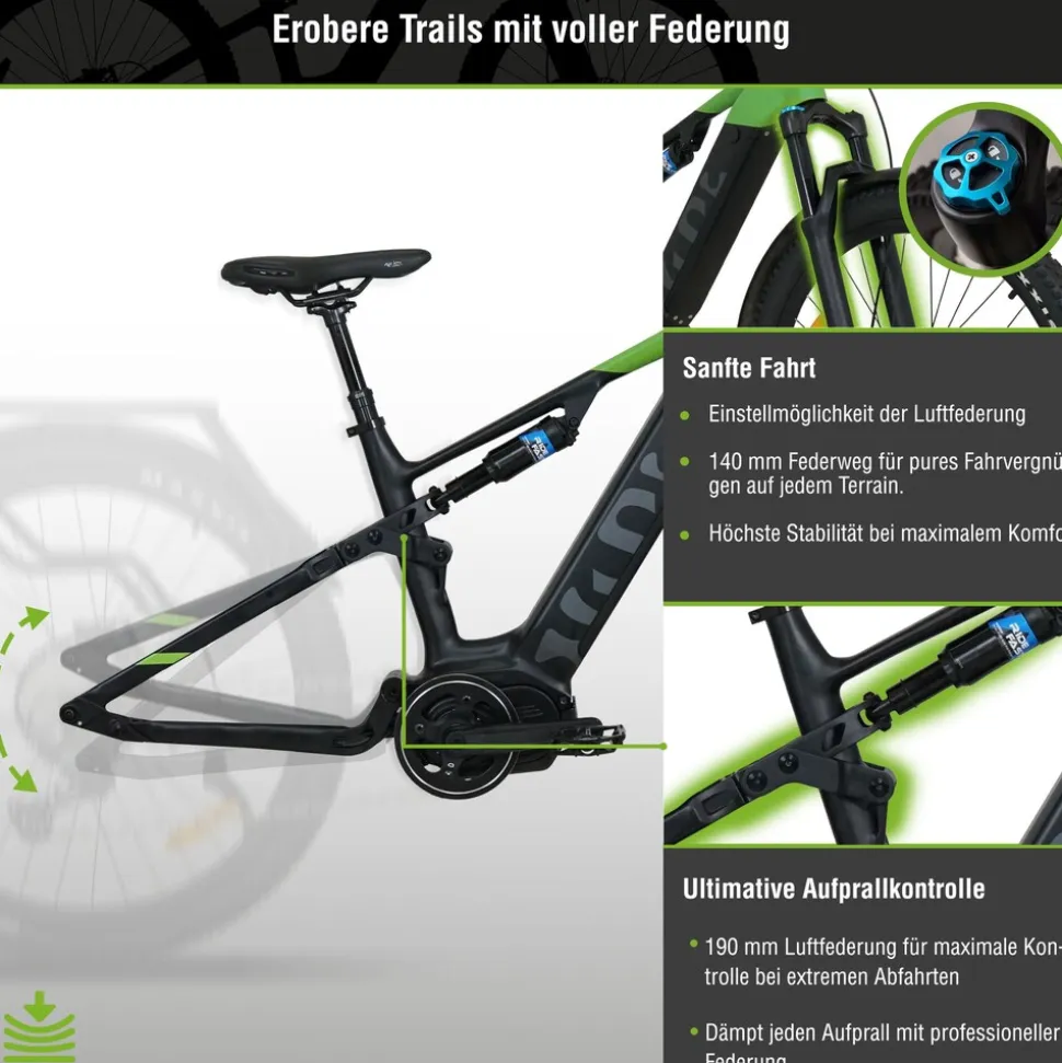 SachsenRAD M5 Centro EMTB 29" Fully, Sattelstütze mit Fernbedienung, AppleFindMy