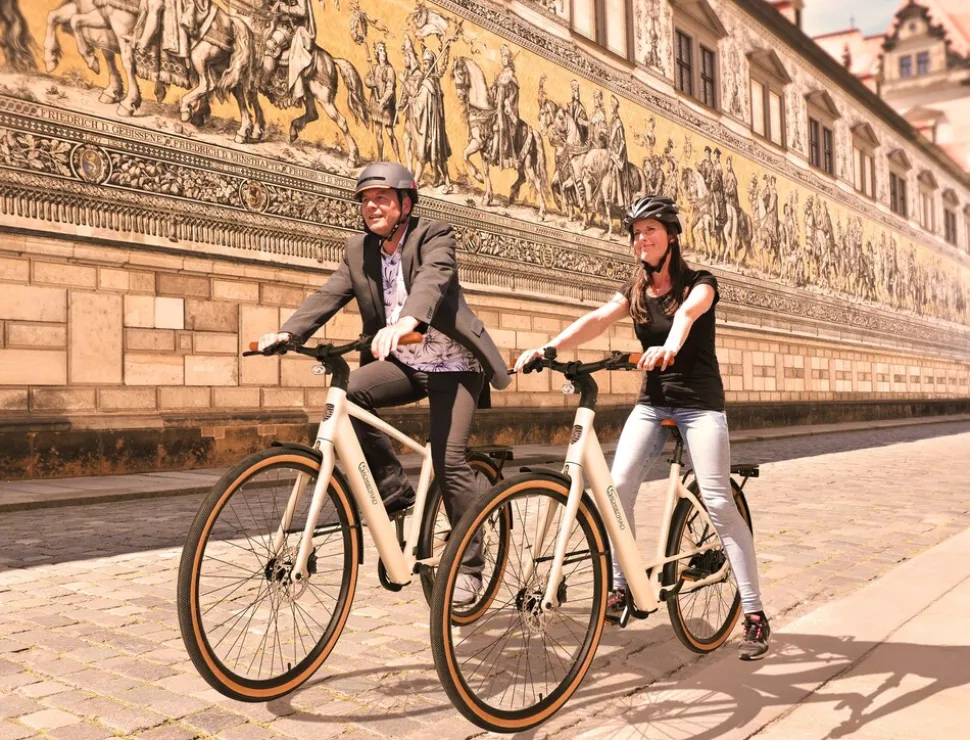 SachsenRAD Urban City E-Bike C3V Roma II in Mamorweiss mit Riemenantrieb