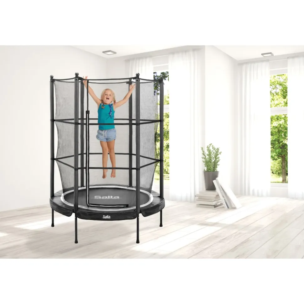 Salta Junior Trampoline für In- und Outdoor - rund - Ø140cm - Schutzrand Schwarz