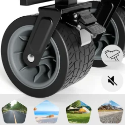 SAMAX Faltbarer Bollerwagen Offroad Camping Edition bis 200 kg - Schwarz / Grau