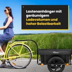 SAMAX Lastenanhänger / Fahrradanhänger 90 Liter / 80 Kg mit Kupplung - Mountain