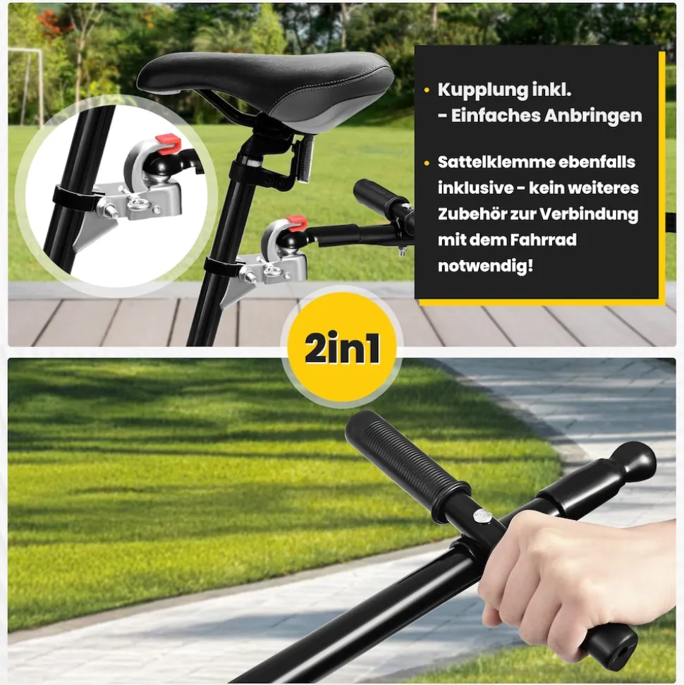 SAMAX Lastenanhänger / Fahrradanhänger 90 Liter / 80 Kg mit Kupplung - Mountain