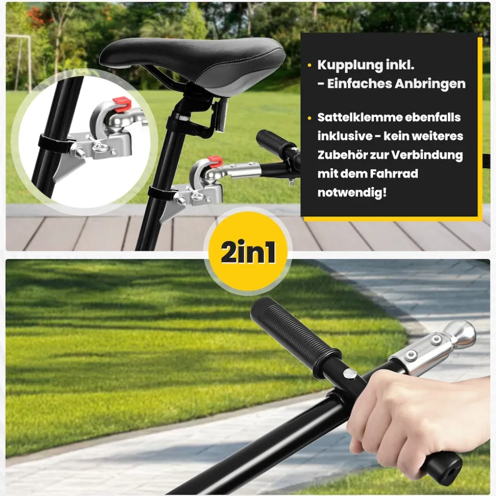 SAMAX Lastenanhänger / Fahrradanhänger 90 Liter / 80 Kg mit Kupplung - Mountain