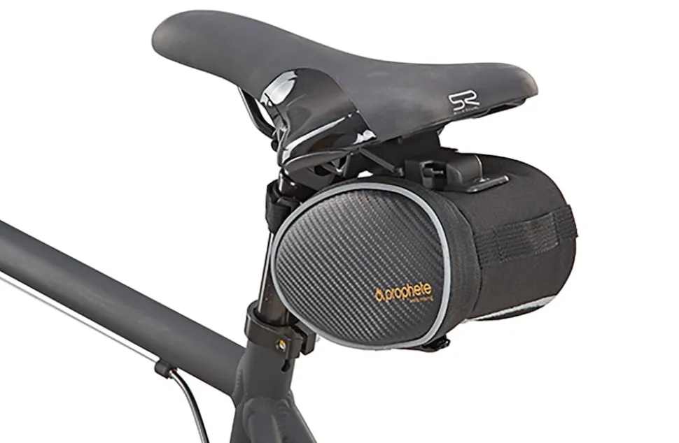 Satteltasche, Montage mittels Clip, wasserabweisend, reflektierende Elemente, Volumen: 1 Liter, Farbe: schwarz