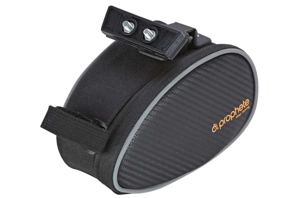 Satteltasche, Montage mittels Clip, wasserabweisend, reflektierende Elemente, Volumen: 1 Liter, Farbe: schwarz