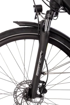 SAXONETTE Premium Sport E-Trekkingbike 10 Gang Scheibenbremse Federgabel Mittelmotor silber matt