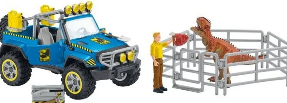 Schleich Geländewagen mit Dino-Außenposten