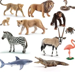Schleich - Tierfiguren - Afrika-Set mit 12 Tieren Sammelfiguren Spielfiguren