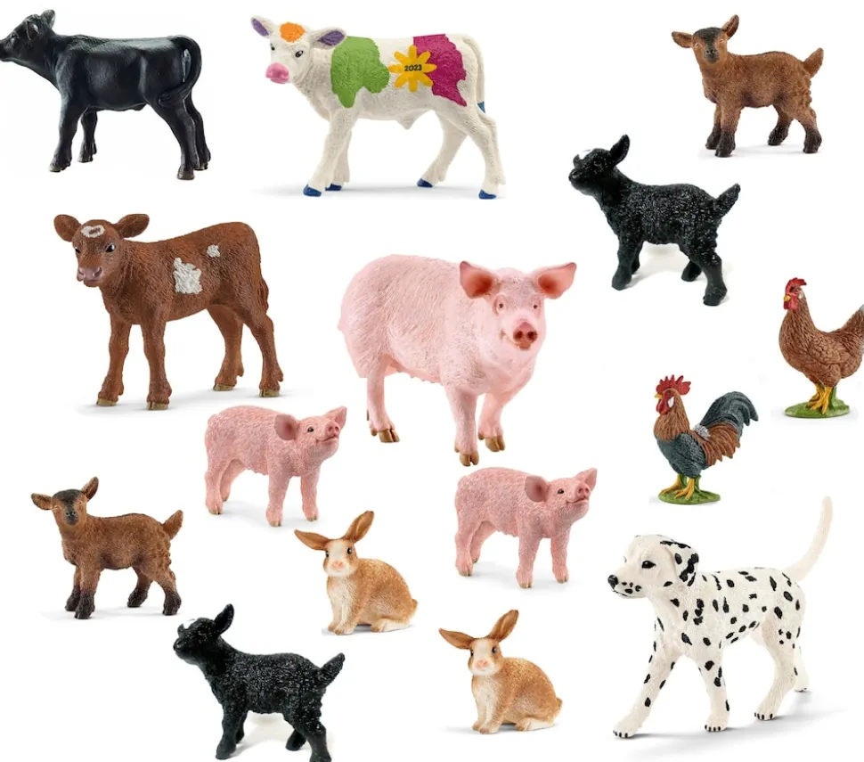 Schleich - Tierfiguren - Bauernhof-Set mit 15 Tieren Sammelfiguren Spielfiguren