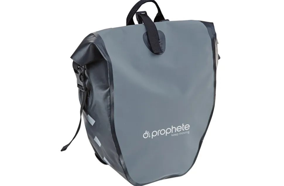 Seitenpacktasche, 100 % wasserdicht, reflektierende Elemente, mit Tragegriff, Volumen: 20 Liter, Farbe: grau