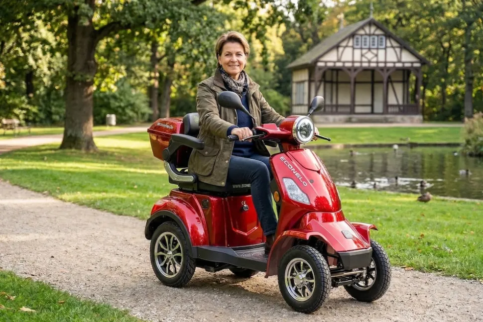 Seniorenmobil P4000, Blei-Akku, 25 km/h, 1000 Watt, Rot