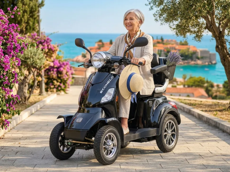 Seniorenmobil P4000, Blei-Akku, 25 km/h, 1000 Watt, Schwarz