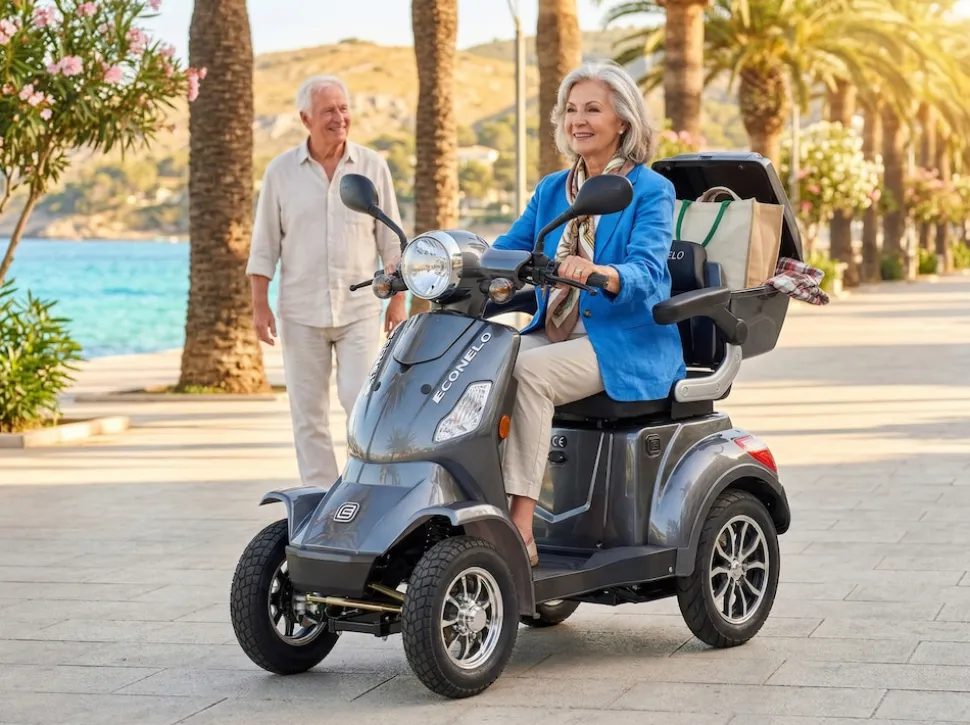 Seniorenmobil P4000, Lithium-Akku, 25 km/h, 1000 Watt, Grau