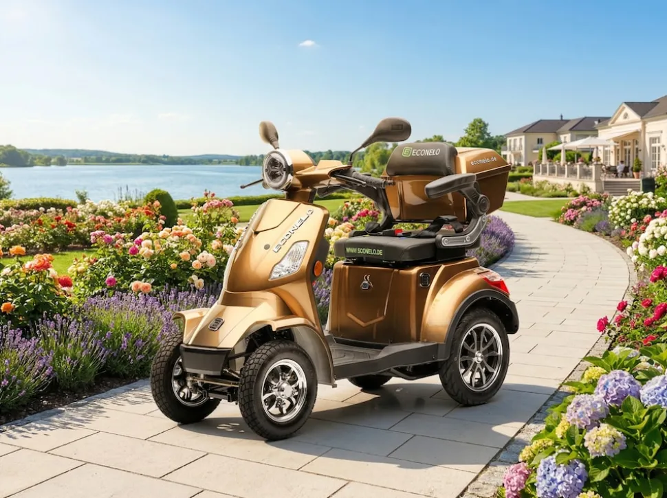 Seniorenmobil P4000, Lithium-Akku, 25 km/h, 1000 Watt, Braun