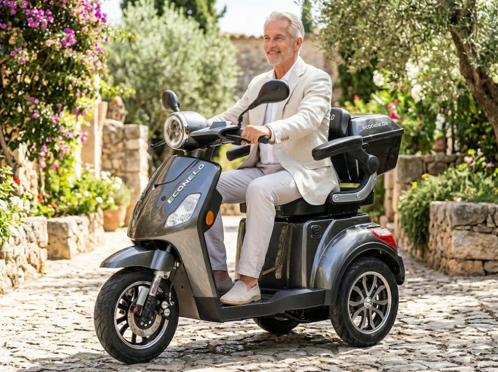 Seniorenmobil P1000, Lithium-Akku, 25 km/h, 1000 Watt, Grau
