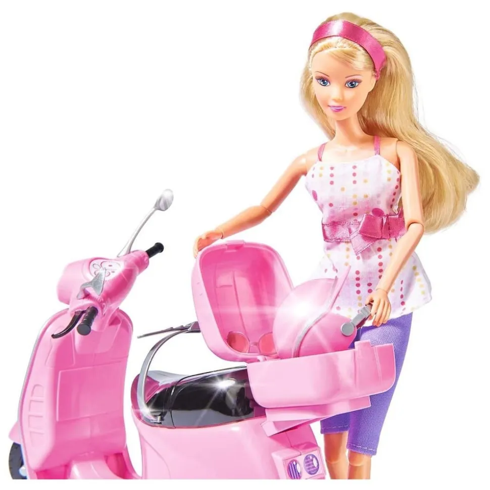Simba 105730282 - Steffi Love - Chic City Scooter - Roller, pink, Puppe mit Zubehör