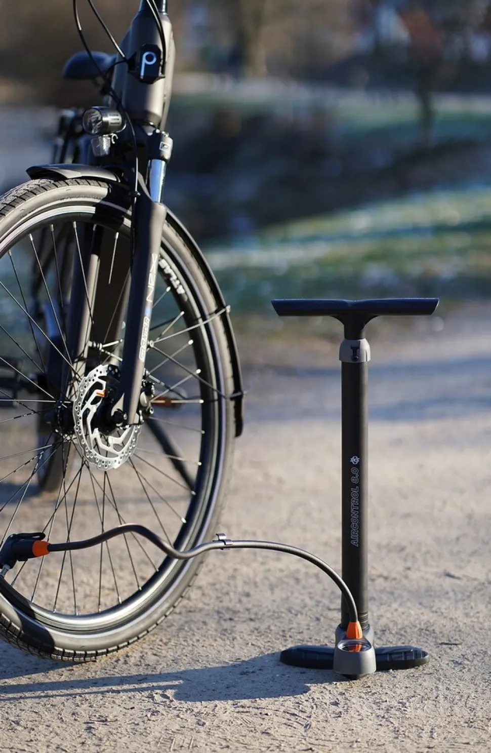 SKS Standpumpe "AIR CONTROL", für alle Ventilarten, 8 bar, mit Manometer, Kunststoff
