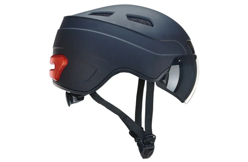 Smart Helm INMOLD, Full-HD Kamera, Bluetooth 4.0, Blinker, LED, Farbe: schwarz 55-58cm