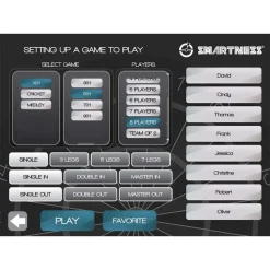 SMARTNESS ELEKTRONIK DARTBOARD ARCADIA 4.0, 2-LOCH ABSTAND
