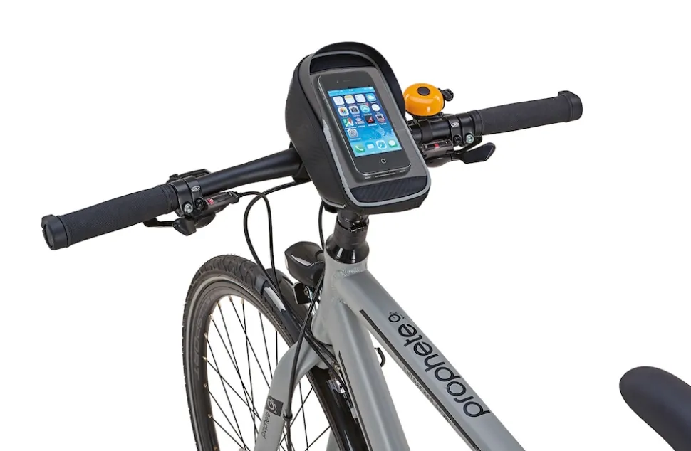 Smartphone-Tasche, zur Lenkermontage, bis zu 5.5“ geeignet, wasserabweisend, Volumen: 1,5 Liter, Farbe: schwarz